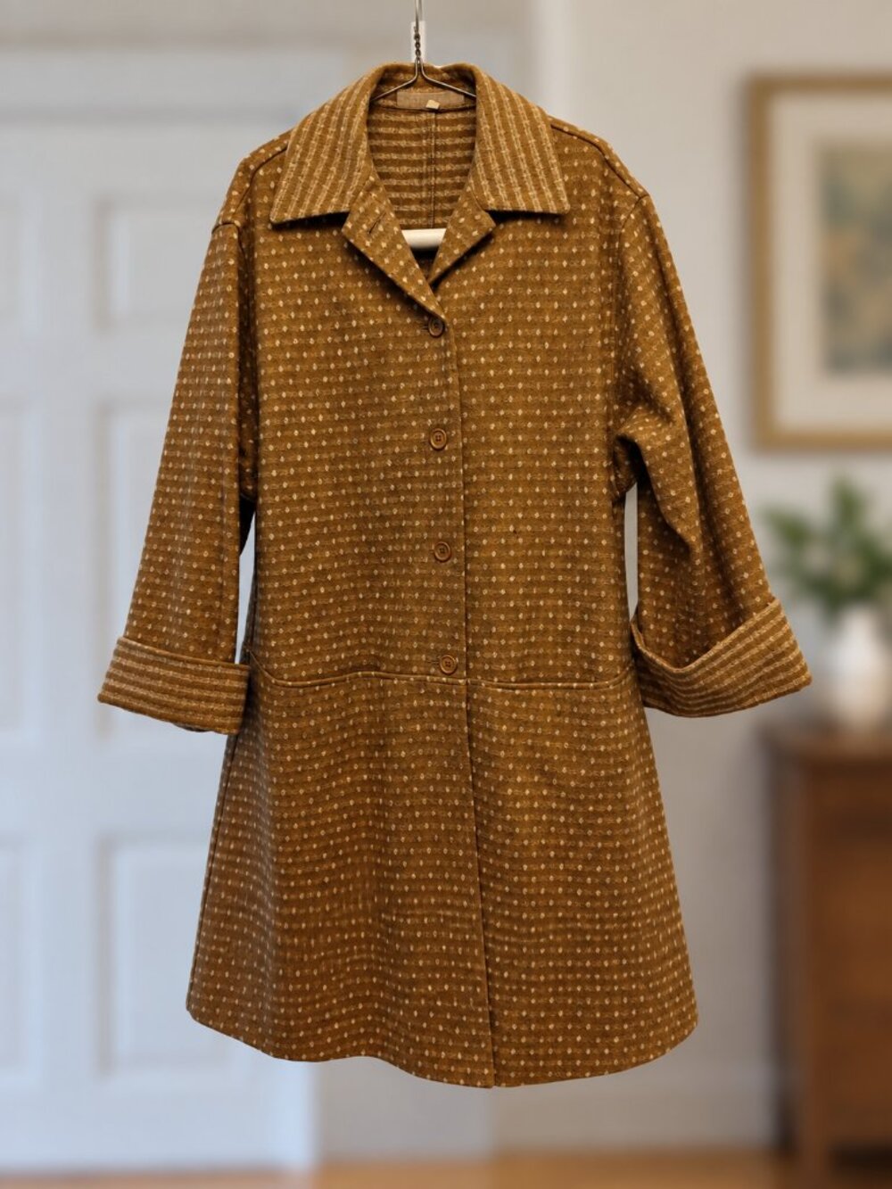 Vintage Perry Ellis Portfolio wool trapeze coat